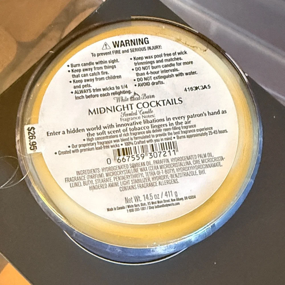 White Barn Bath & Body Works Midnight Cocktails Blue Candle - Picture 2 of 3